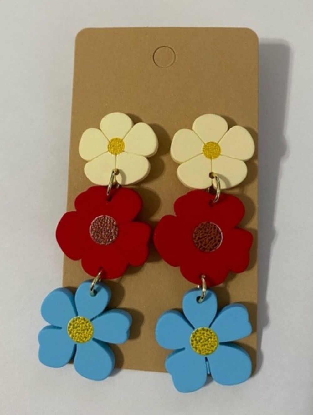 Triple Flower 💠 Drop Earrings
